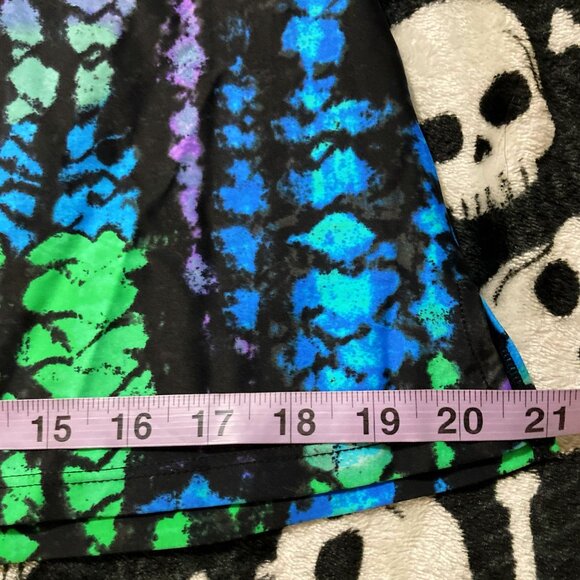 LEILANI Black multi-colour ikat tie-dye inspired print tankini top ~ LARGE XL 1X - Picture 7 of 9